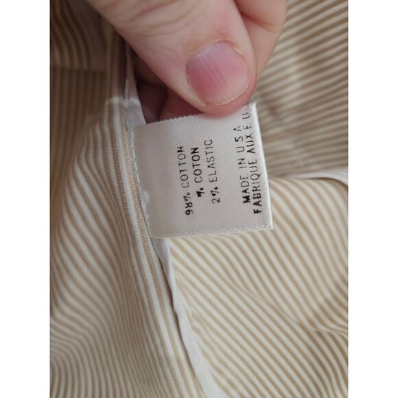 Vintage Theory White Beige Pinstripe Cotton Women's Blazer Size 6 Neutral Jacket - Picture 6 of 11